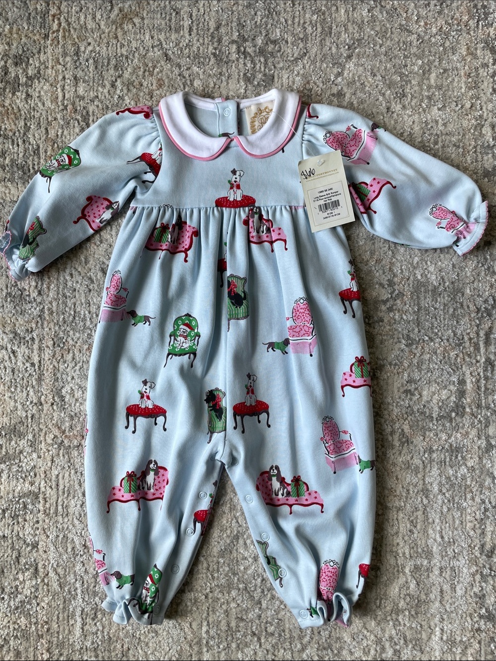 The Beaufort Bonnet Company Christmas Puppy Romper